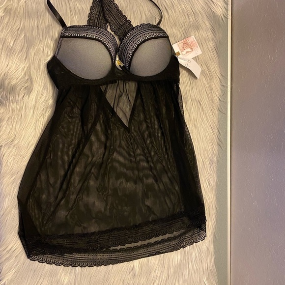🆕 Jessica Simpson Black Lace Teddy with Push Up Bra Top - Picture 2 of 11